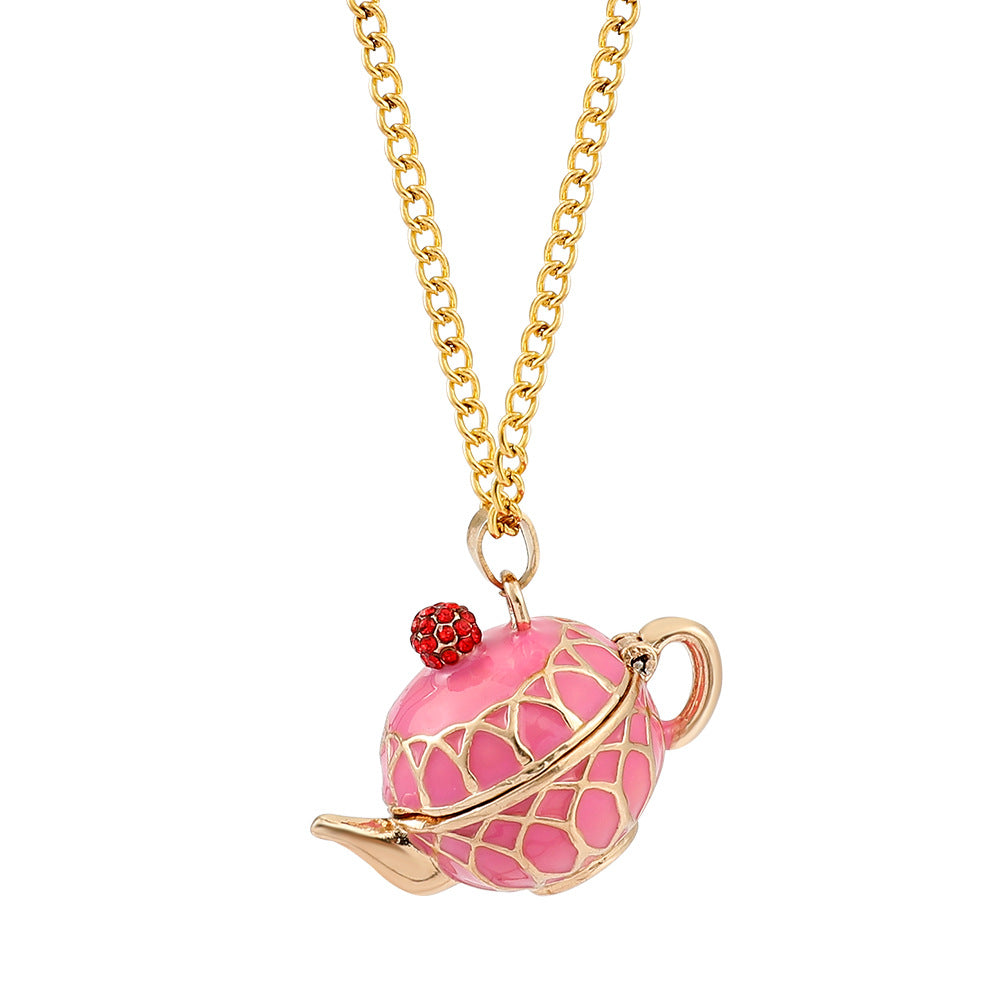 Wholesale Enamel Teacup Alloy Necklaces